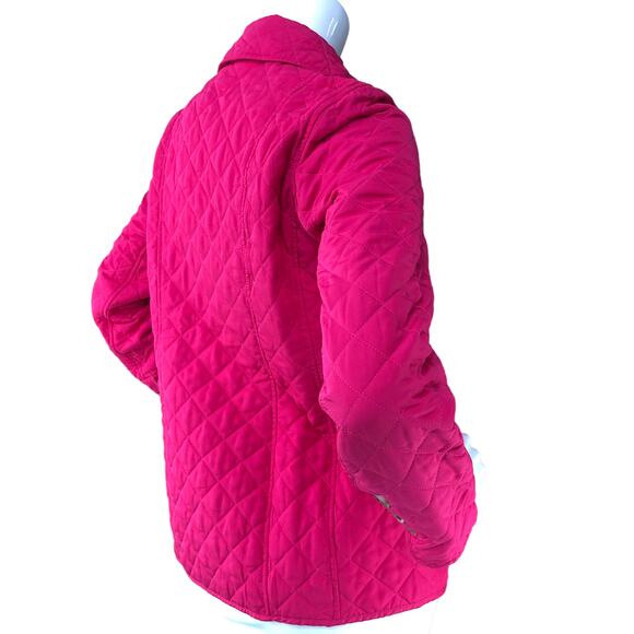 Chicos Womens Size 0 US 4/6 Jacket Quilted Button Up Collared Long Sleeve Pink - Picture 8 of 16